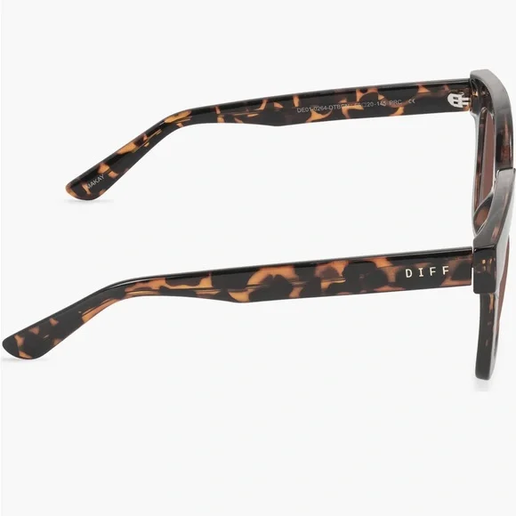DIFF 56mm Makay Women's Tortoiseshell Square Sunglasses - Brown Gradient - Picture 5 of 5